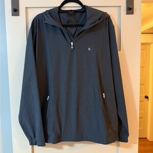 NWT Linksoul Navy Windbreaker Quarter Zip Hooded Jacket